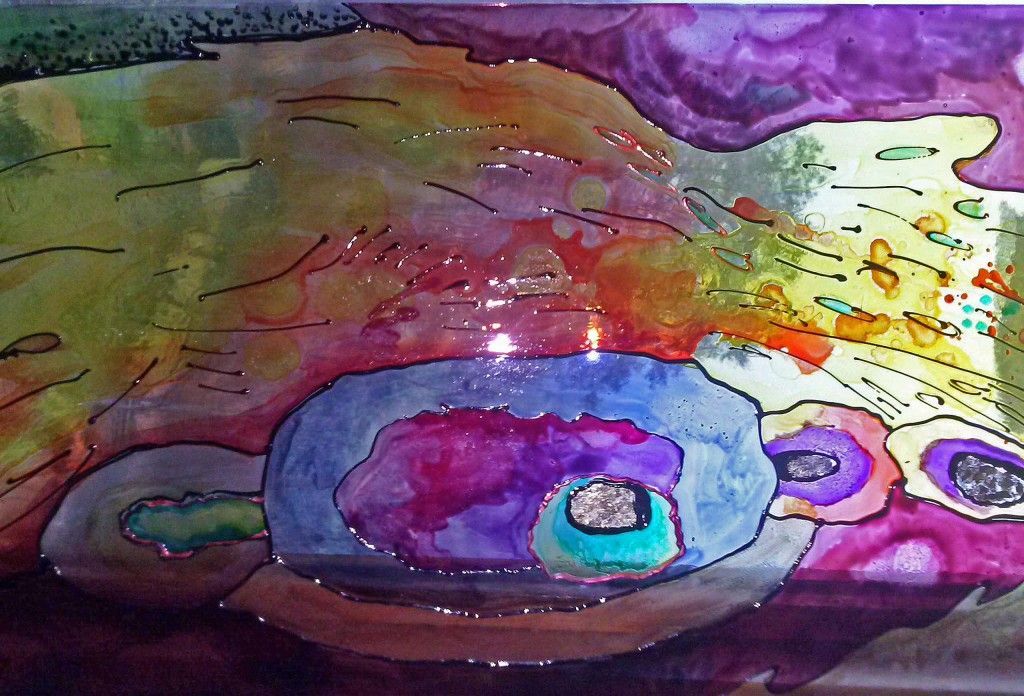 Glass painting detail