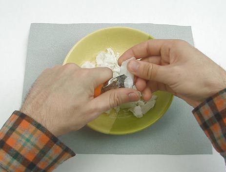 Cutting the wax pieces
