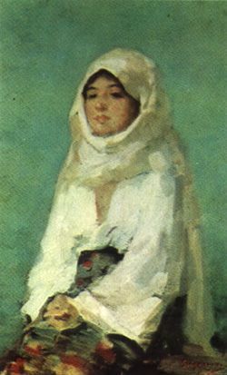 Peasant woman with a headscarf
