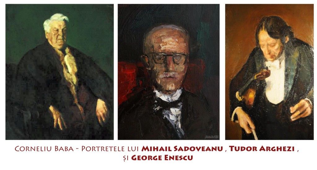 Portraits of Sadoveanu, Arghezi and Enescu
