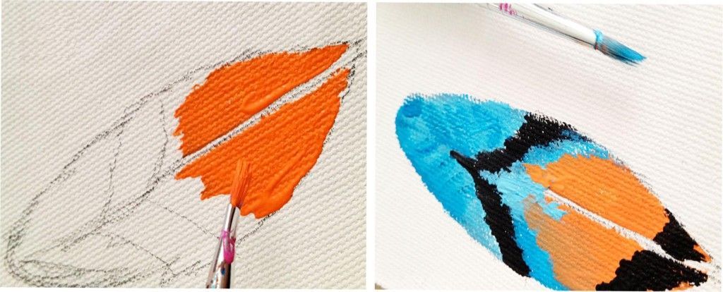 Sketching feathers