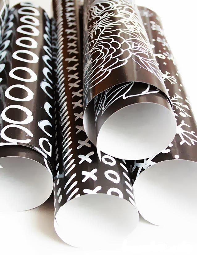 Black and white wrapping paper