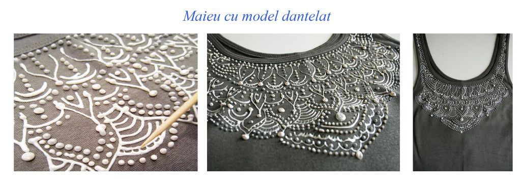 Tank top with 3D lace pattern