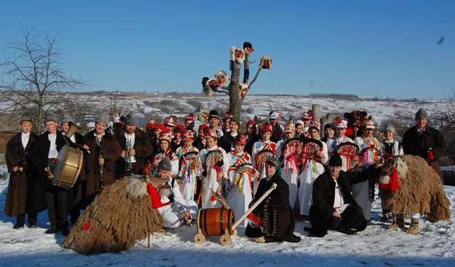 Group of carolers Horses, Bears, Goats and other Masks (Moldova)