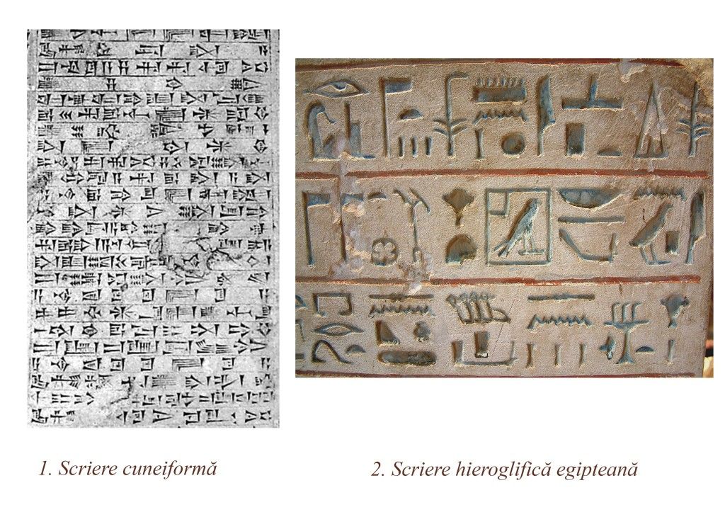 Cuneiform writing and Egyptian hieroglyphs