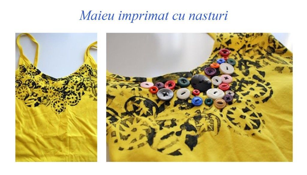 Printed tank top with buttons