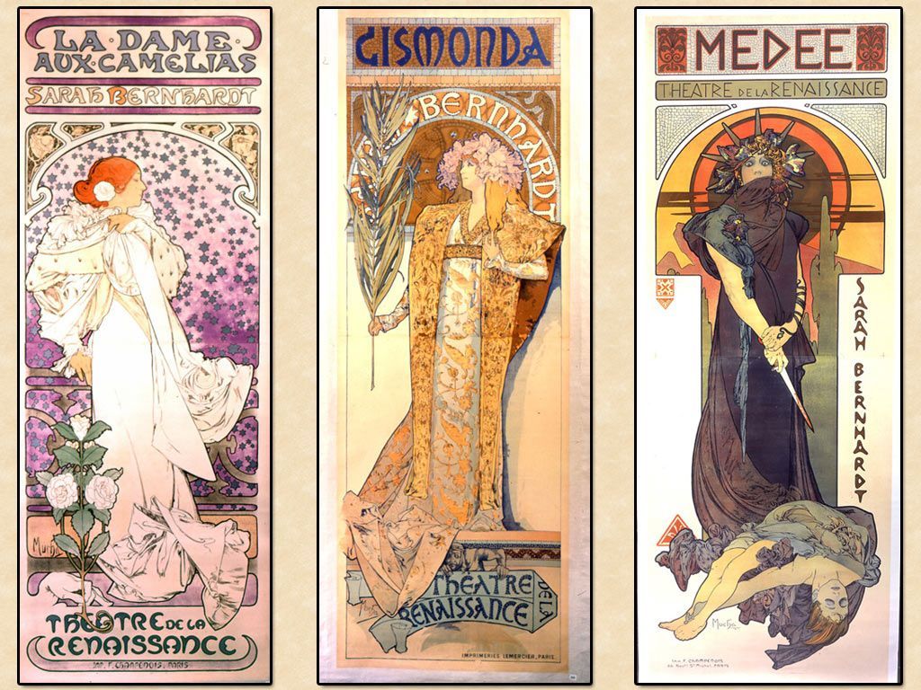 Alphonse Mucha – posters of Sarah Bernhardt's performances