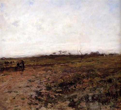 Jean-Francois Millet – Landscape with Two Peasants