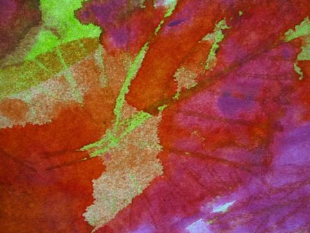 Watercolor combined with wax crayons