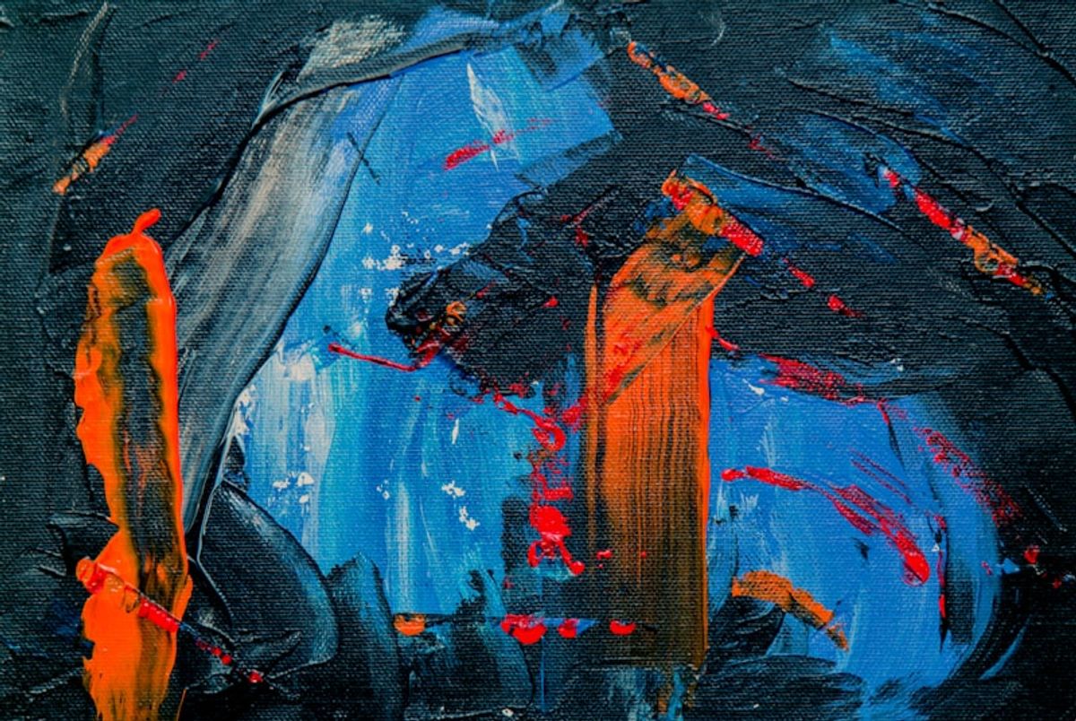 Abstract painting in warm tones