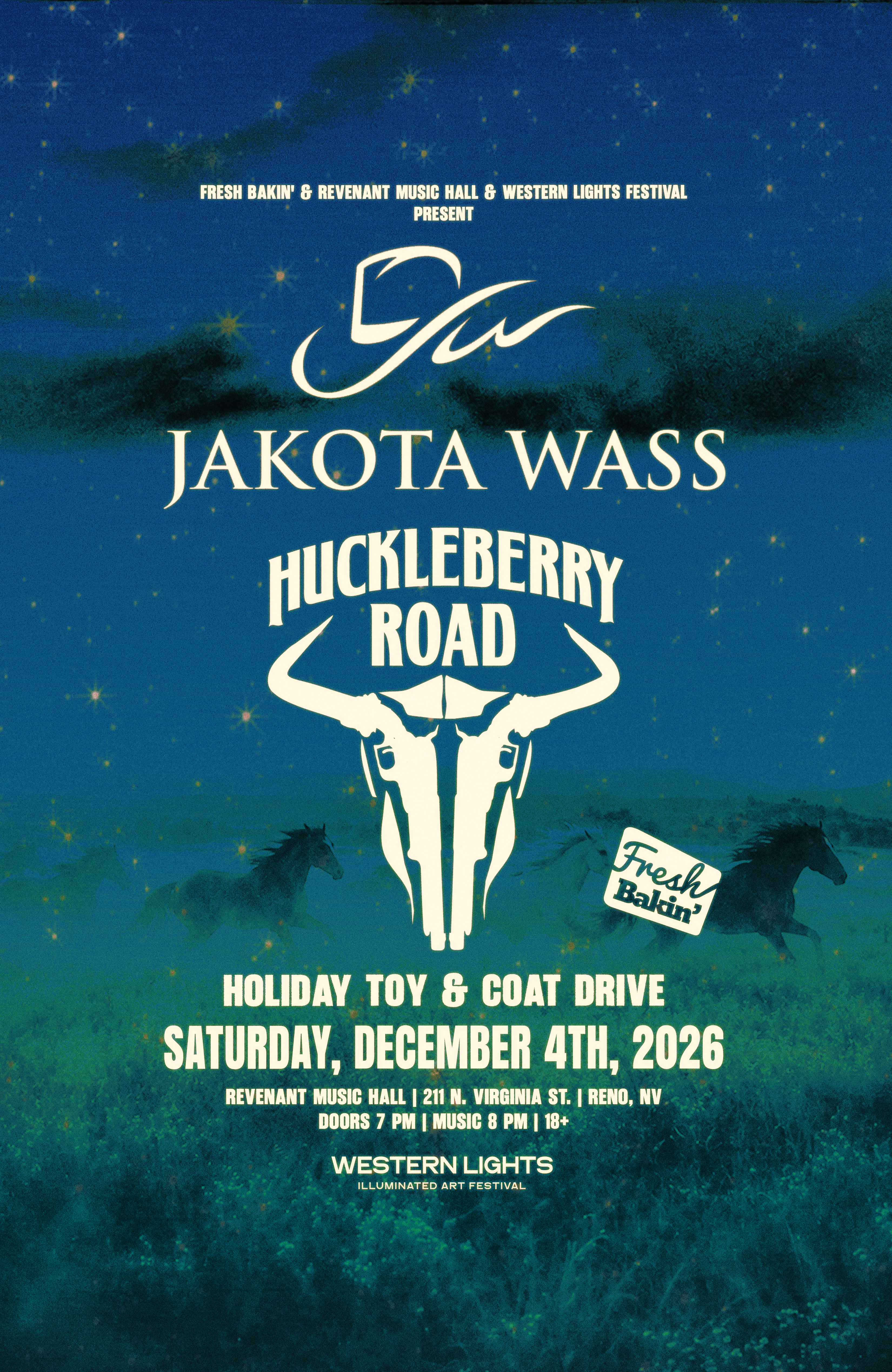 Jakota Wass, Huckleberry Road, Reno, December 4, Revenant Music Hall