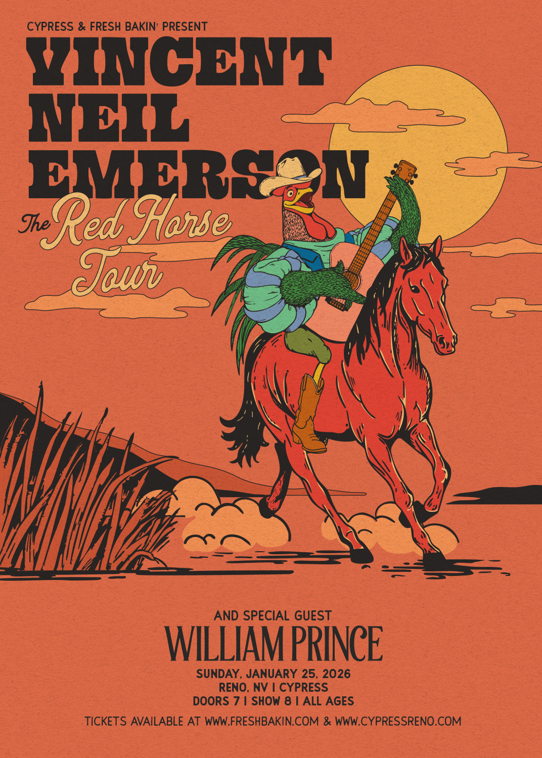 Vincent Neil Emerson with William Prince Cypress  Reno January 25, 2026