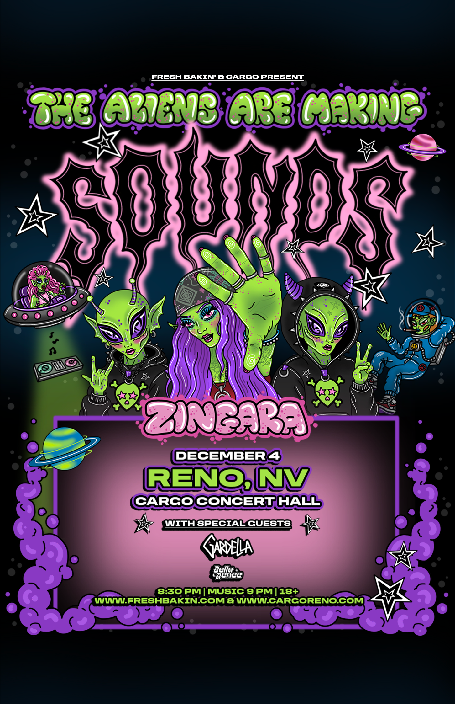 ZINGARA returns to Reno on Dec 4 for The Aliens Are Making Sounds Tour at Cargo
