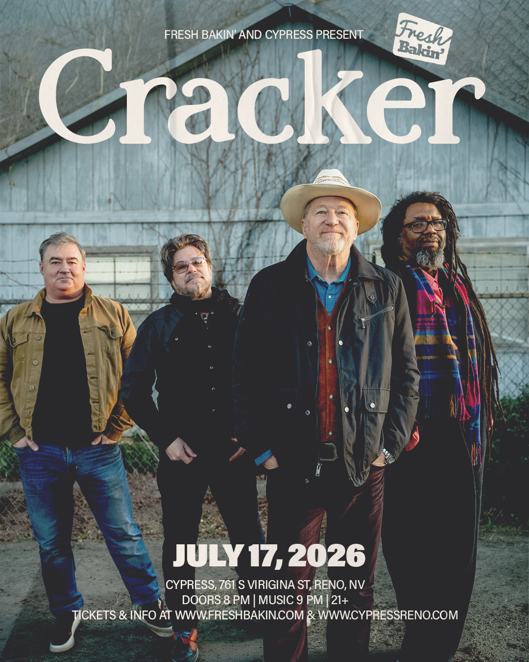 Cracker at Cypress July 17 2026 in Reno
