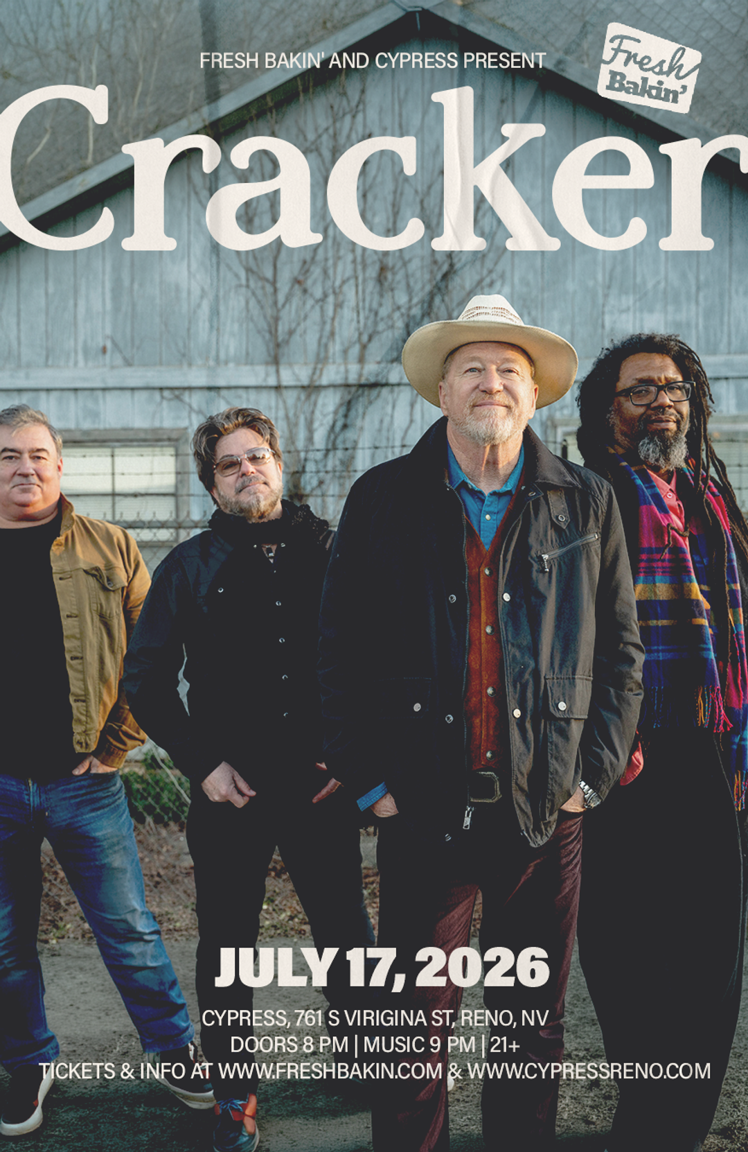 Cracker at Cypress July 17 2026 in Reno