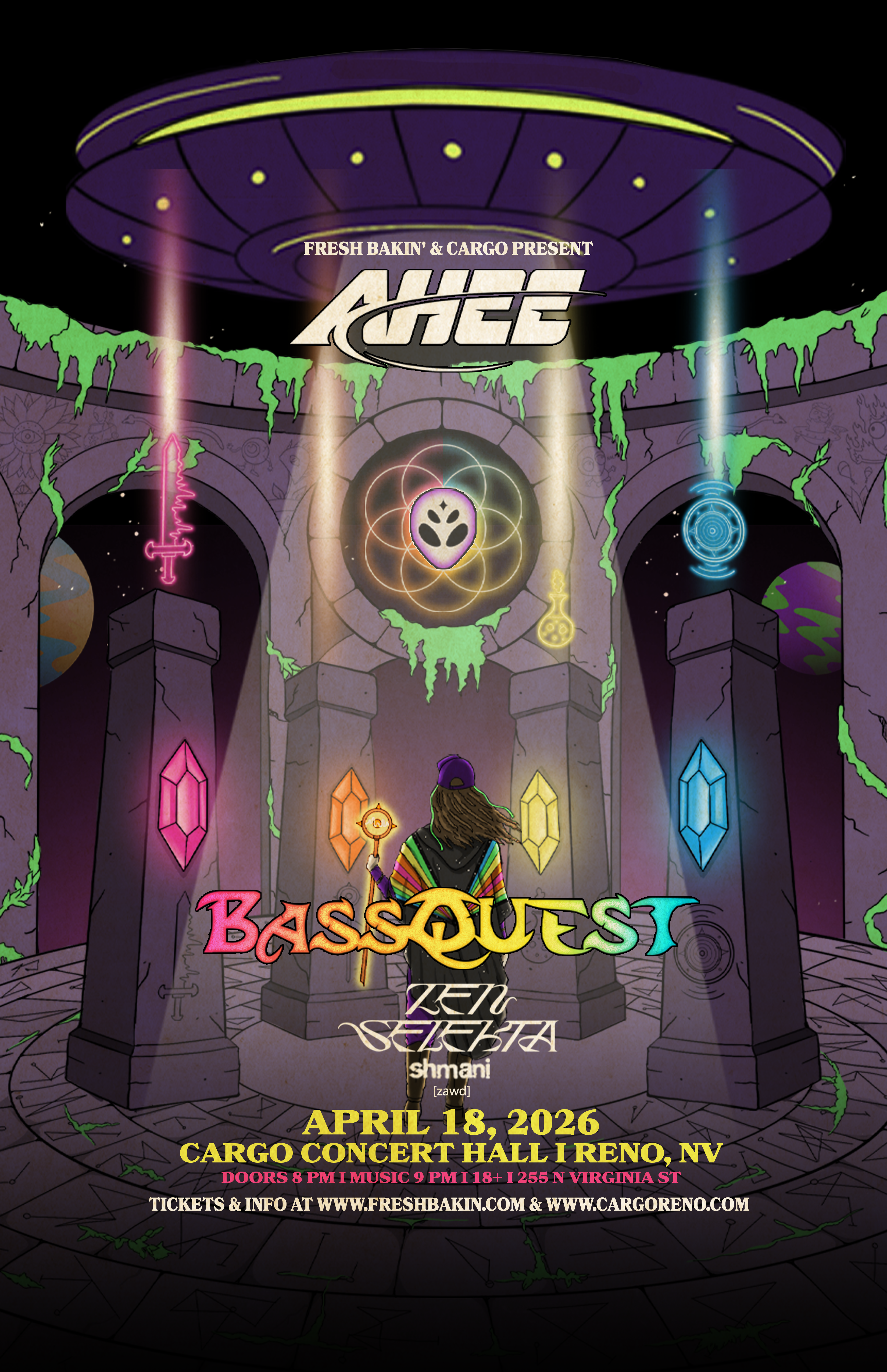 AHEE BassQuest Tour Zen Selekta, Shmani, Zawd 4 18 2026 Reno