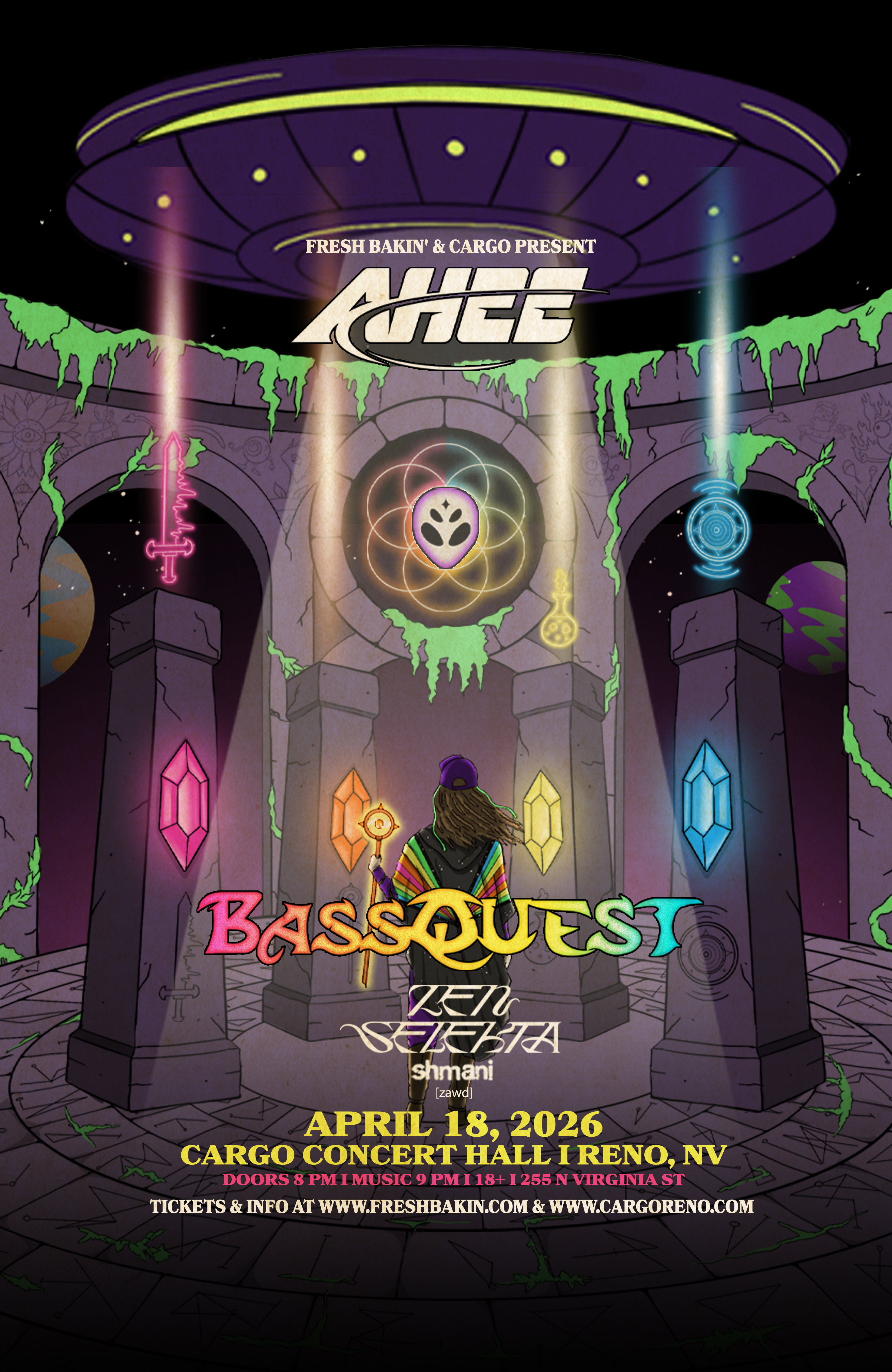 AHEE BassQuest Tour Zen Selekta, Shmani, Zawd 4 18 2026 Reno