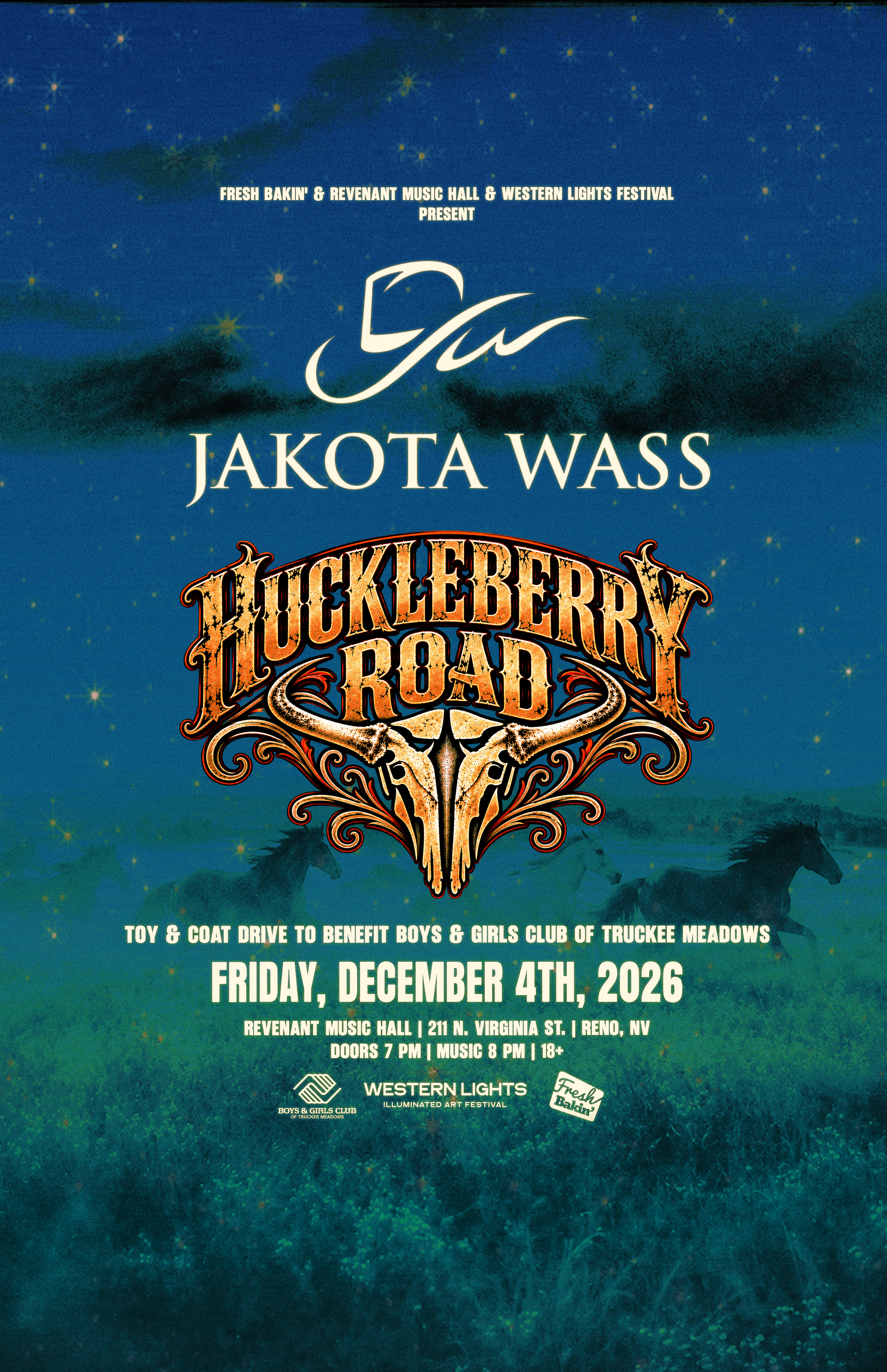Jakota Wass, Huckleberry Road, Reno, December 4, Revenant Music Hall