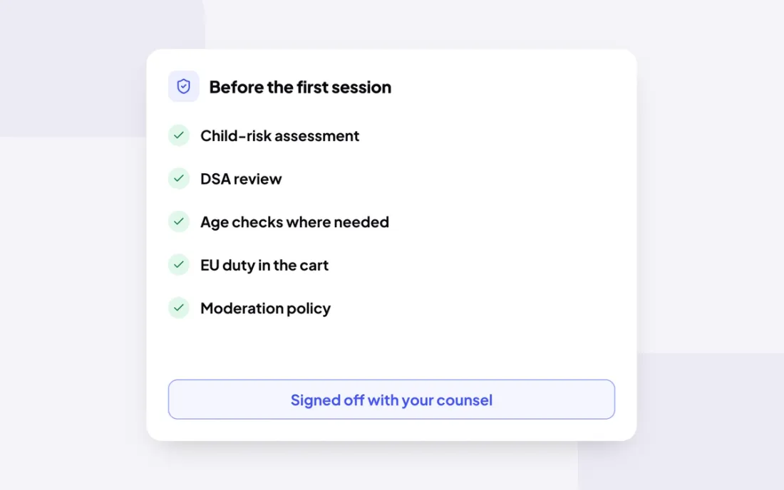 Compliance work finished before launch