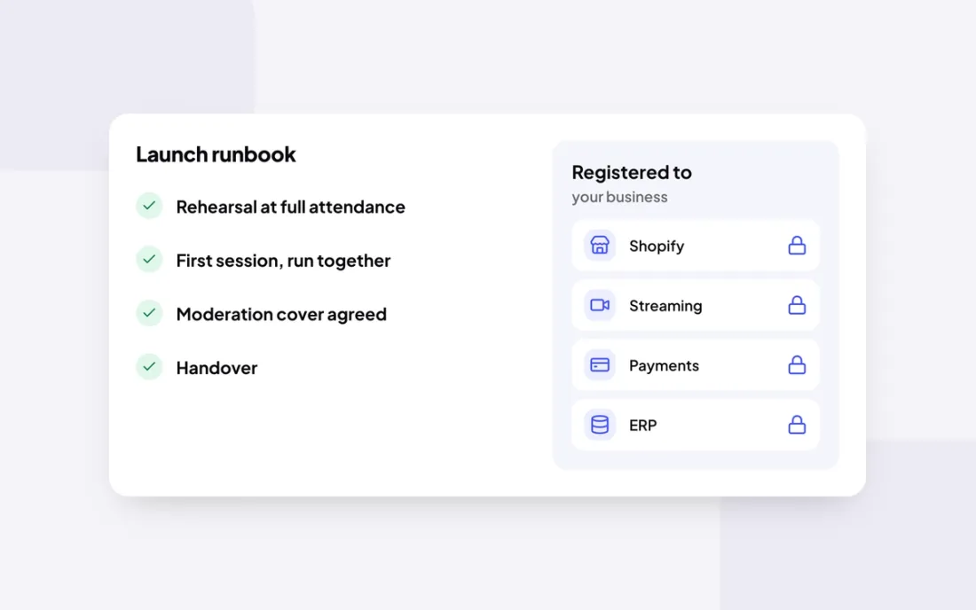 Runbook, first session and handover in your name
