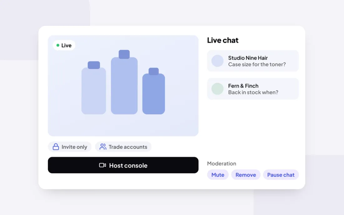 Live sell-in sessions for your trade accounts
