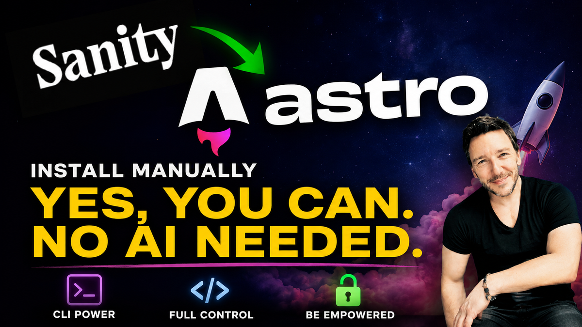 Image depicting manual installation of sanity cms with astro
