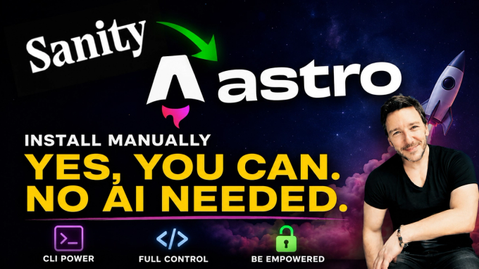 Image depicting manual installation of sanity cms with astro