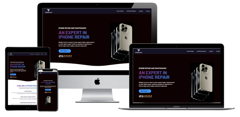 Techii iPhone Repair Shop Web Design
