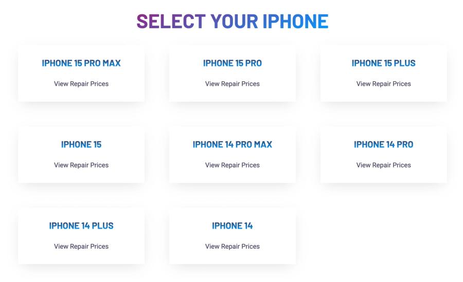 iphone repair selection