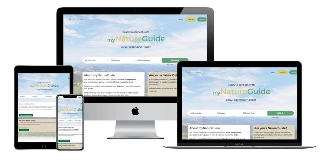 my Nature Guide directory website on responsive devices