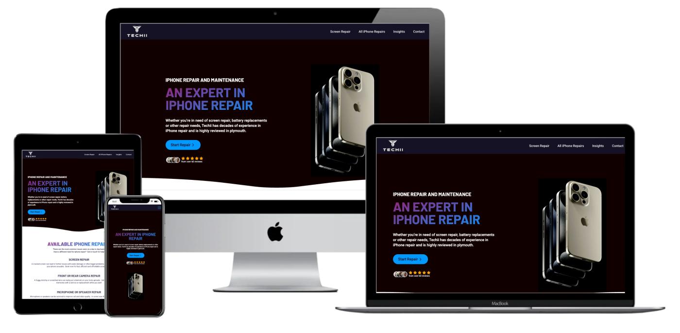 Local Phone Repair Shop Website Build - Techii