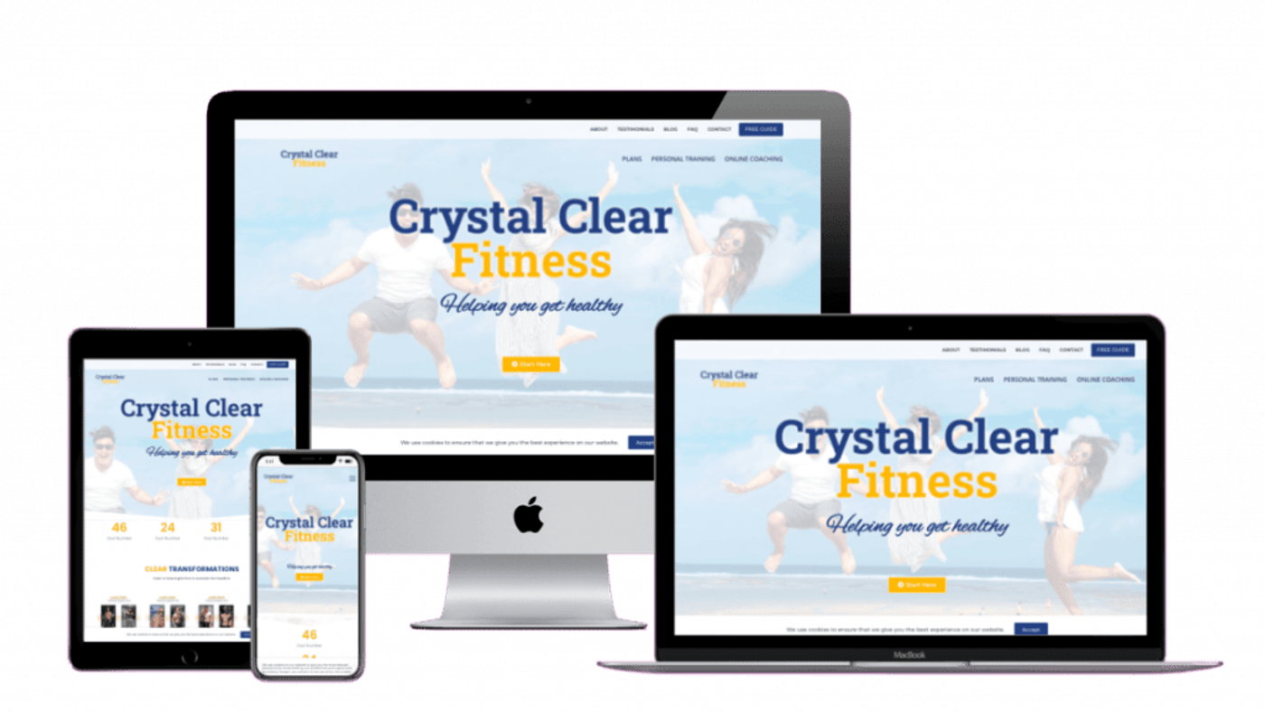 Crystal Clear Fitness  Personal Training Website