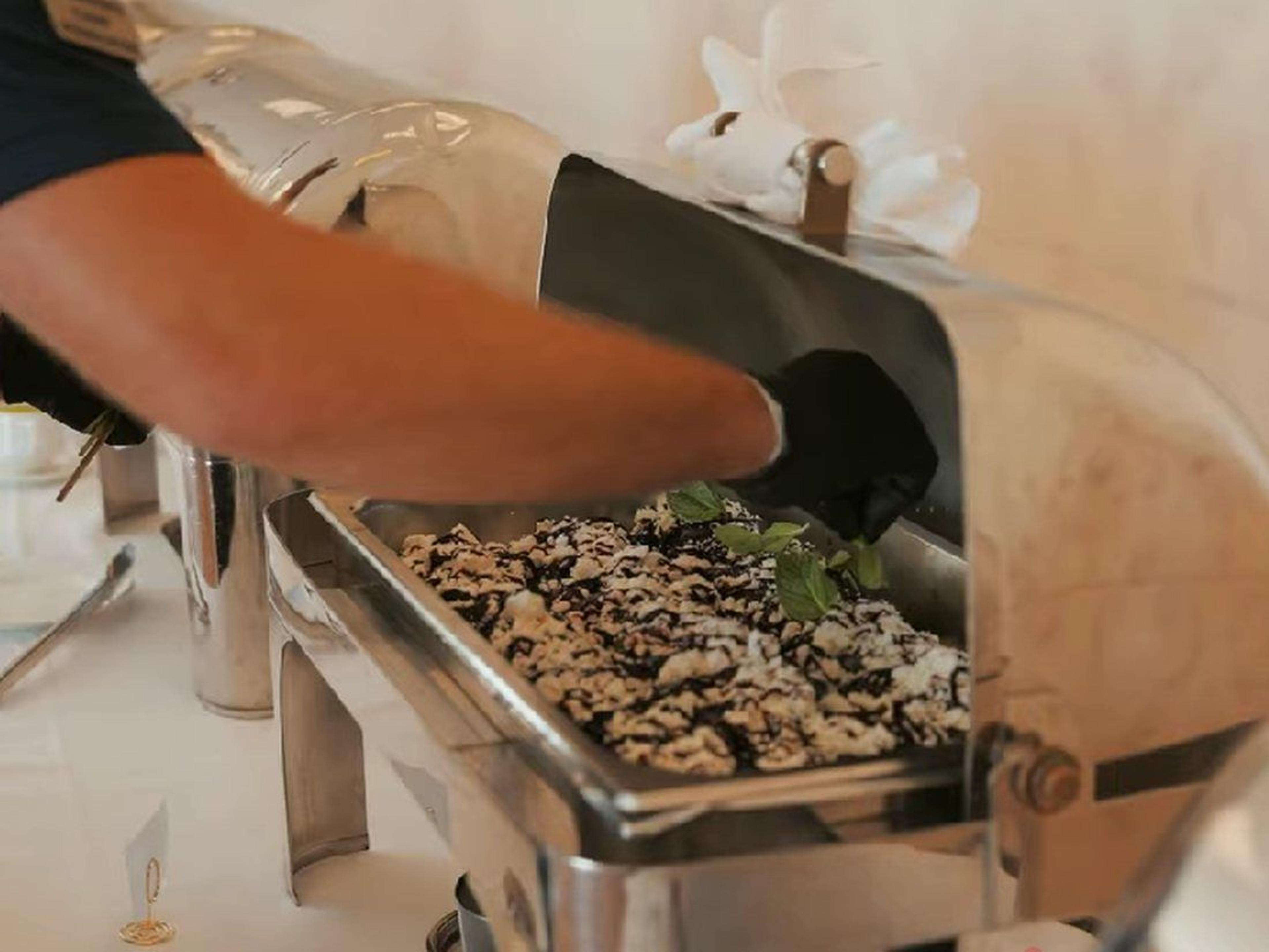Food being prepared for buffet service at a Camp Pendleton event