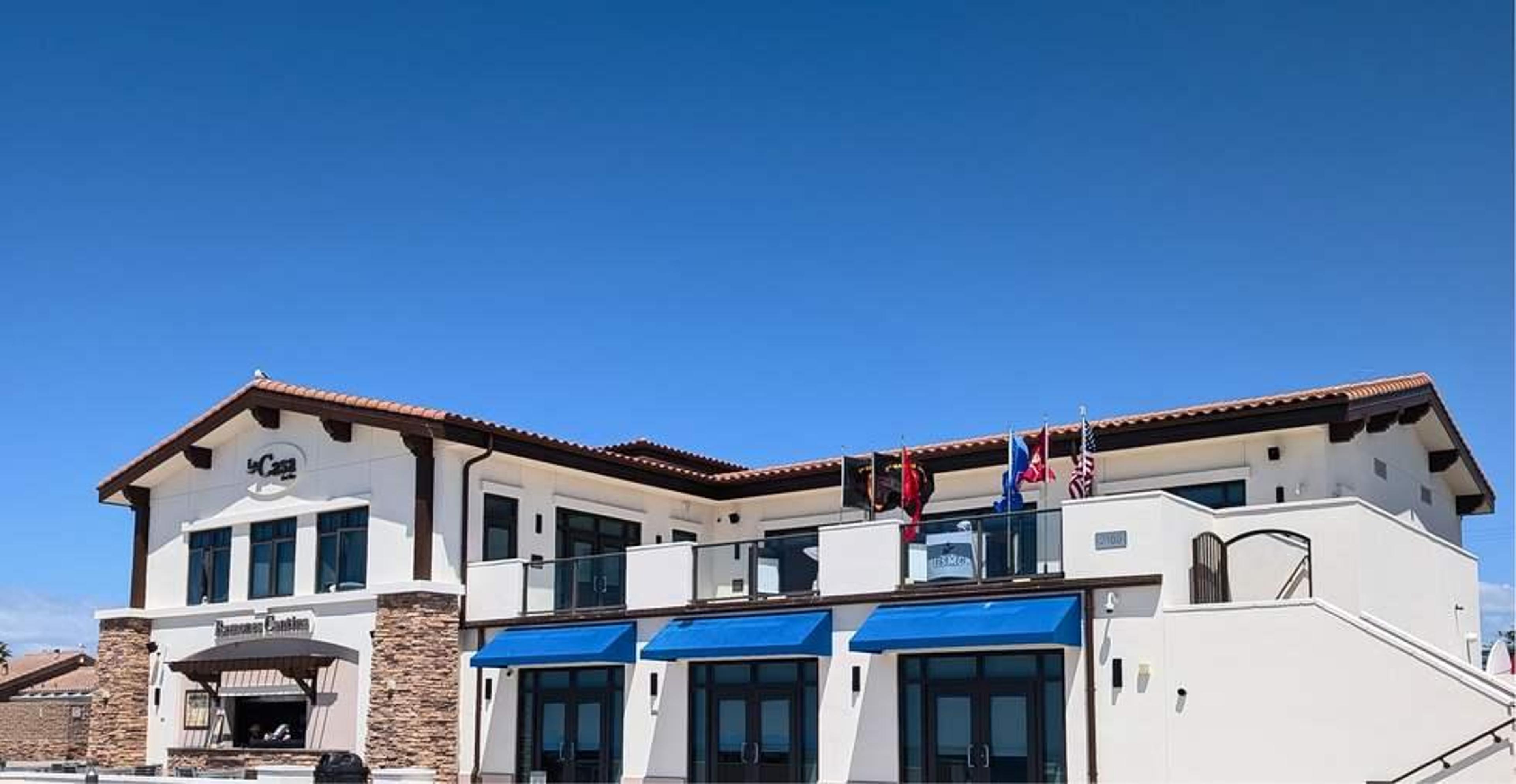 La Casa Del Mar beachfront building viewed from the sand at Camp Pendleton