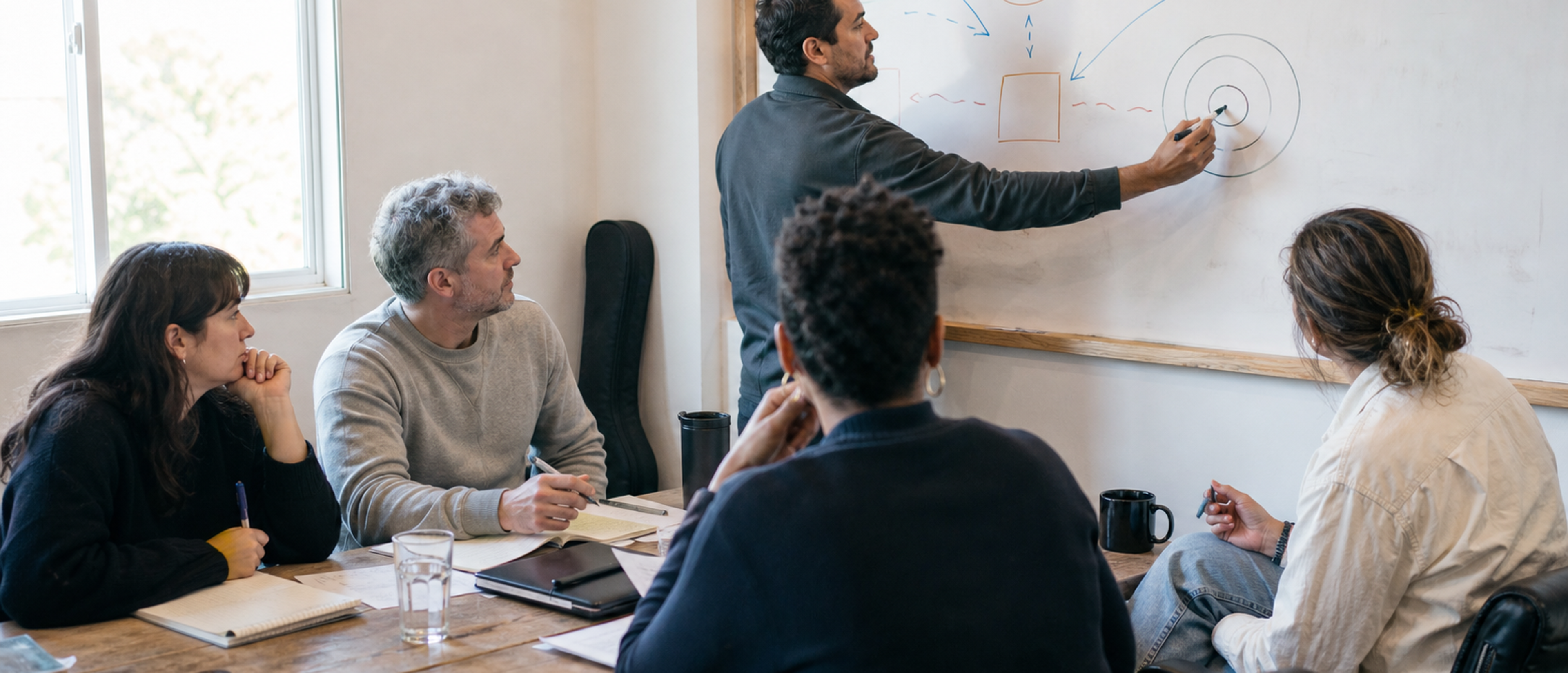 A leadership team defines the purpose and outcome for a company event