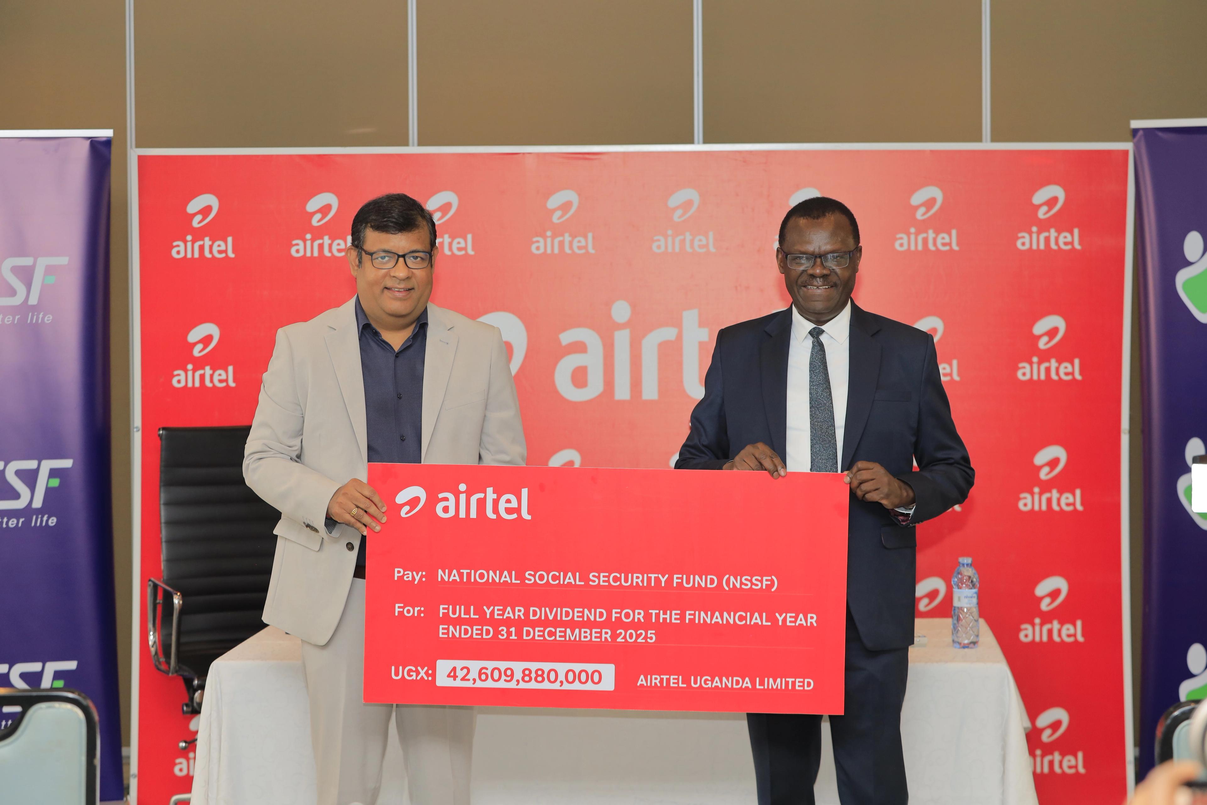 Airtel Uganda pays UGX 42.6 billion dividend to NSSF, which says its stake has more than tripled in value