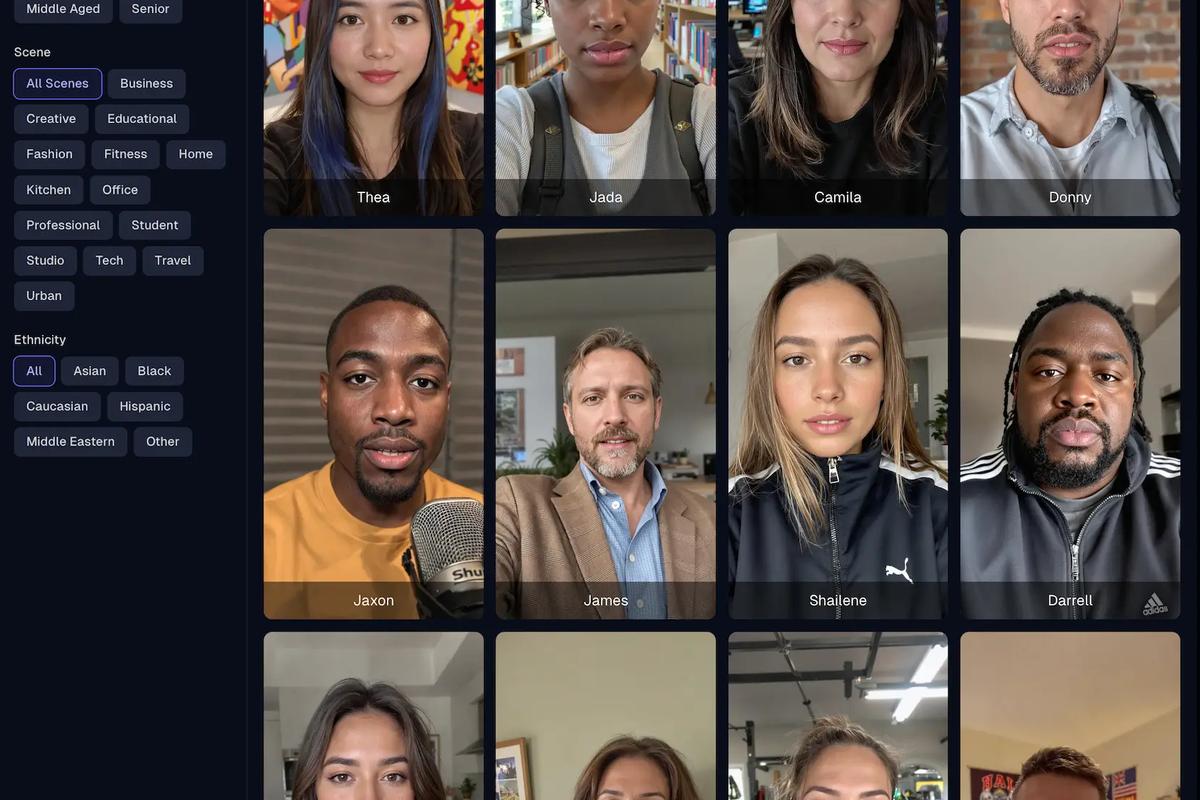 Choose from a range of AI influencers