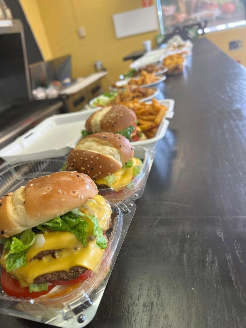 Row of burgers
