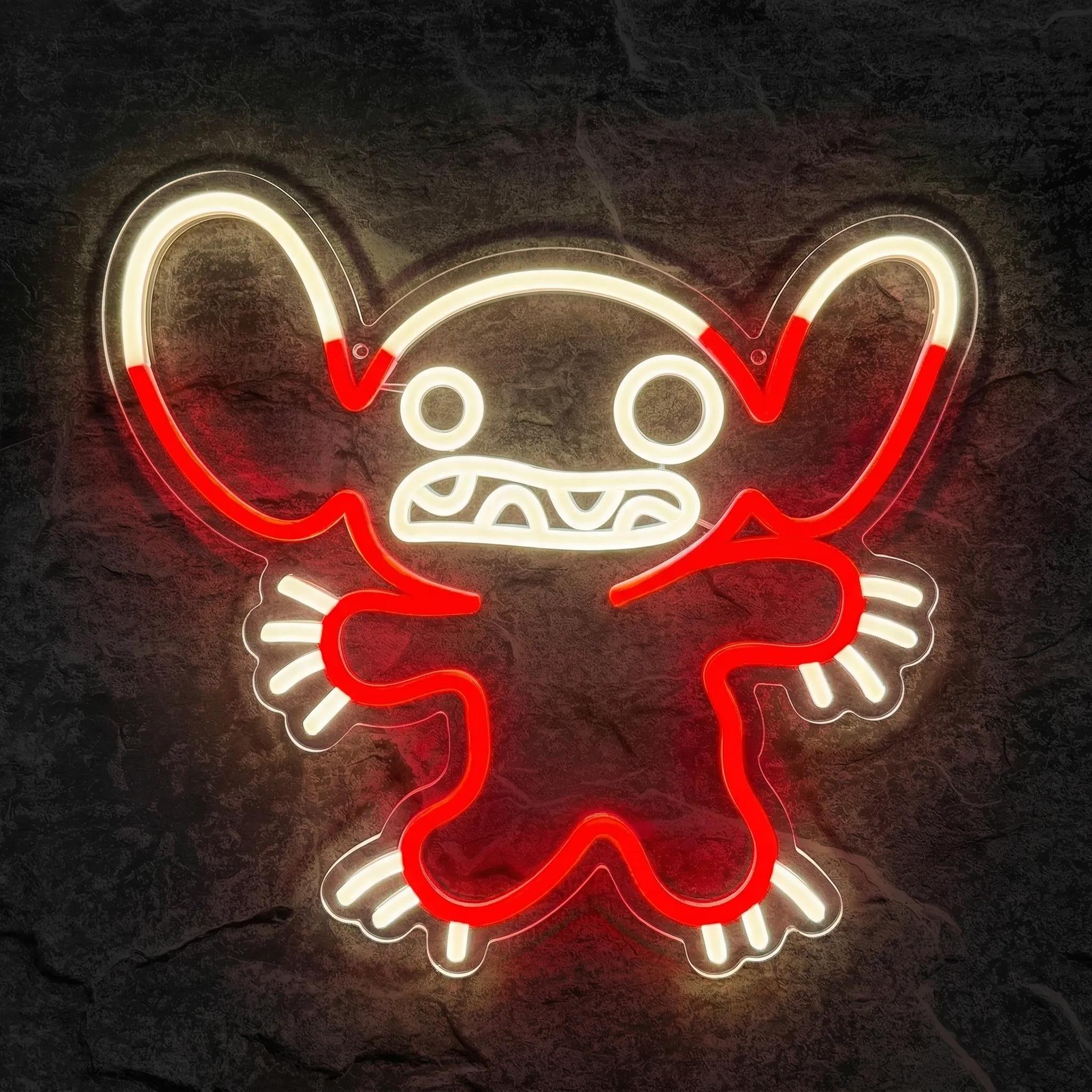 Néon Leroy Stitch Rouge - Néon personnalisé NeonStar