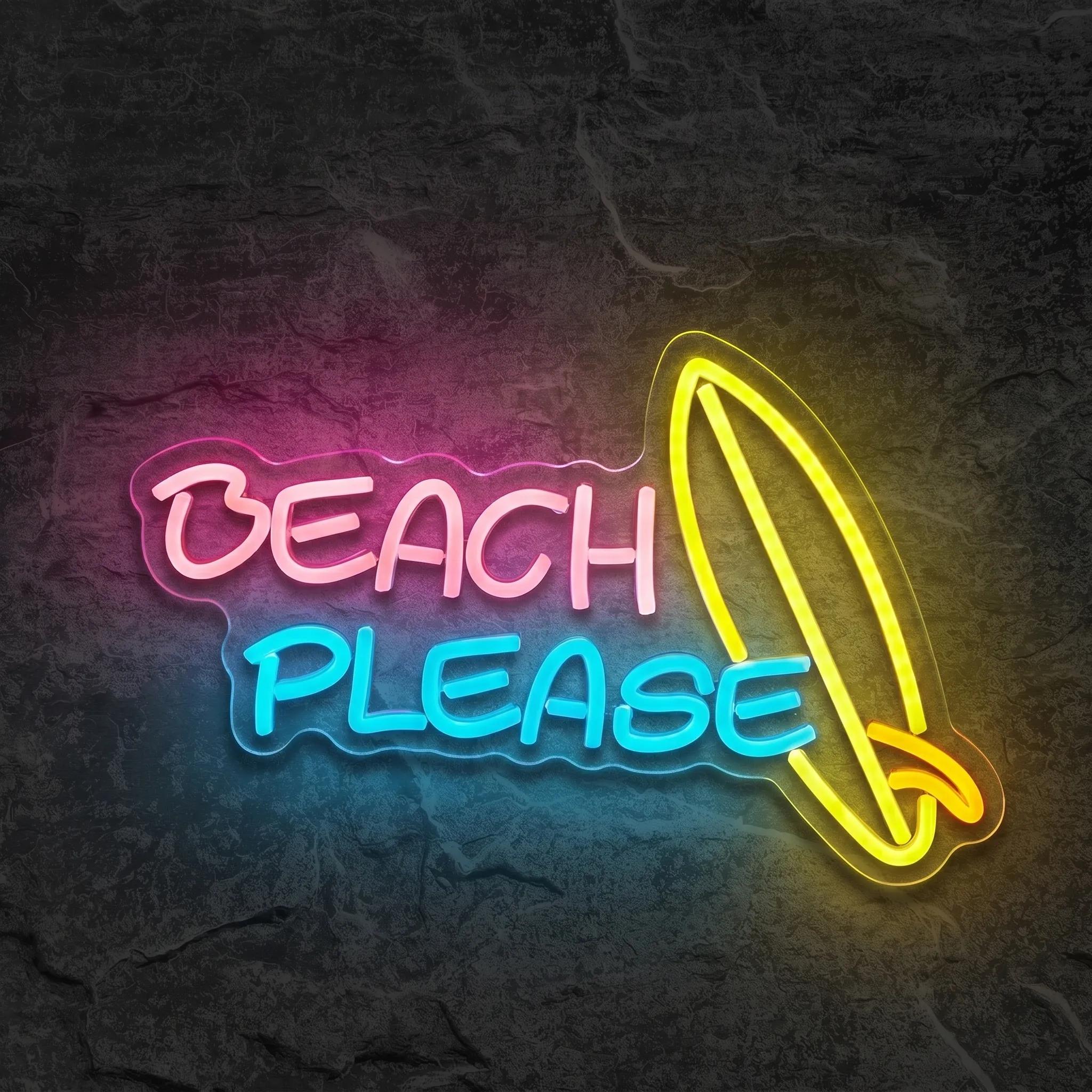 Néon Beach Please Surf - Néon personnalisé NeonStar