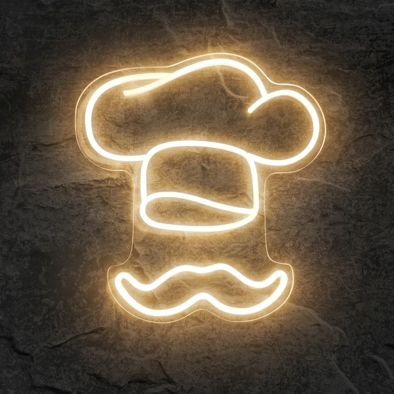 Néon Toque de Chef Moustache - Néon personnalisé NeonStar