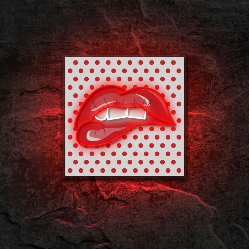Néon Mordant ses lèvres rouges - Néon personnalisé NeonStar