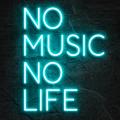 Miniature Néon No Music No Life Bleu - Néon personnalisé