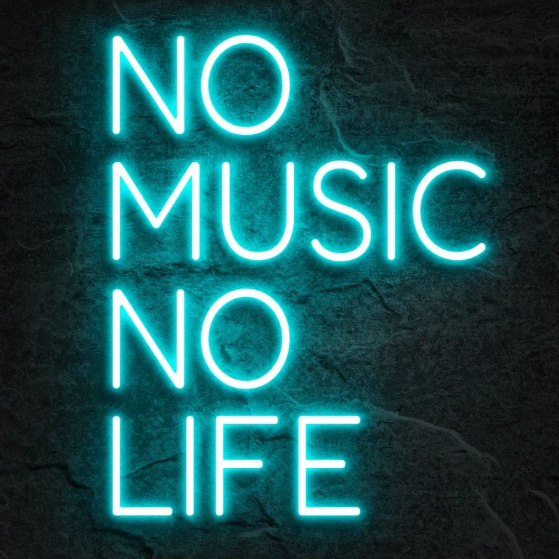 Néon No Music No Life Bleu - Néon personnalisé NeonStar
