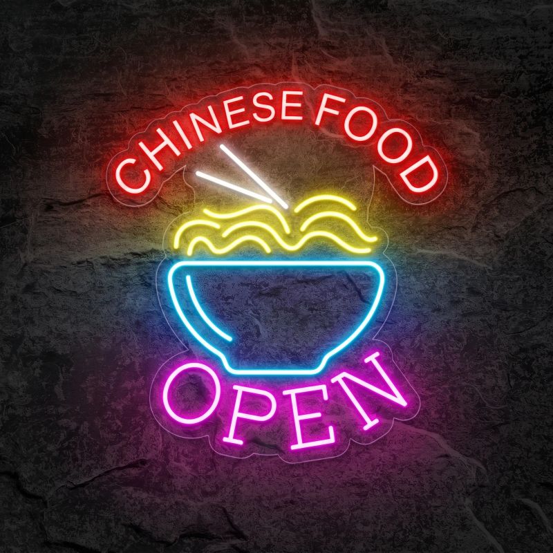 Néon Chinese Food Open Nouilles - Néon personnalisé NeonStar