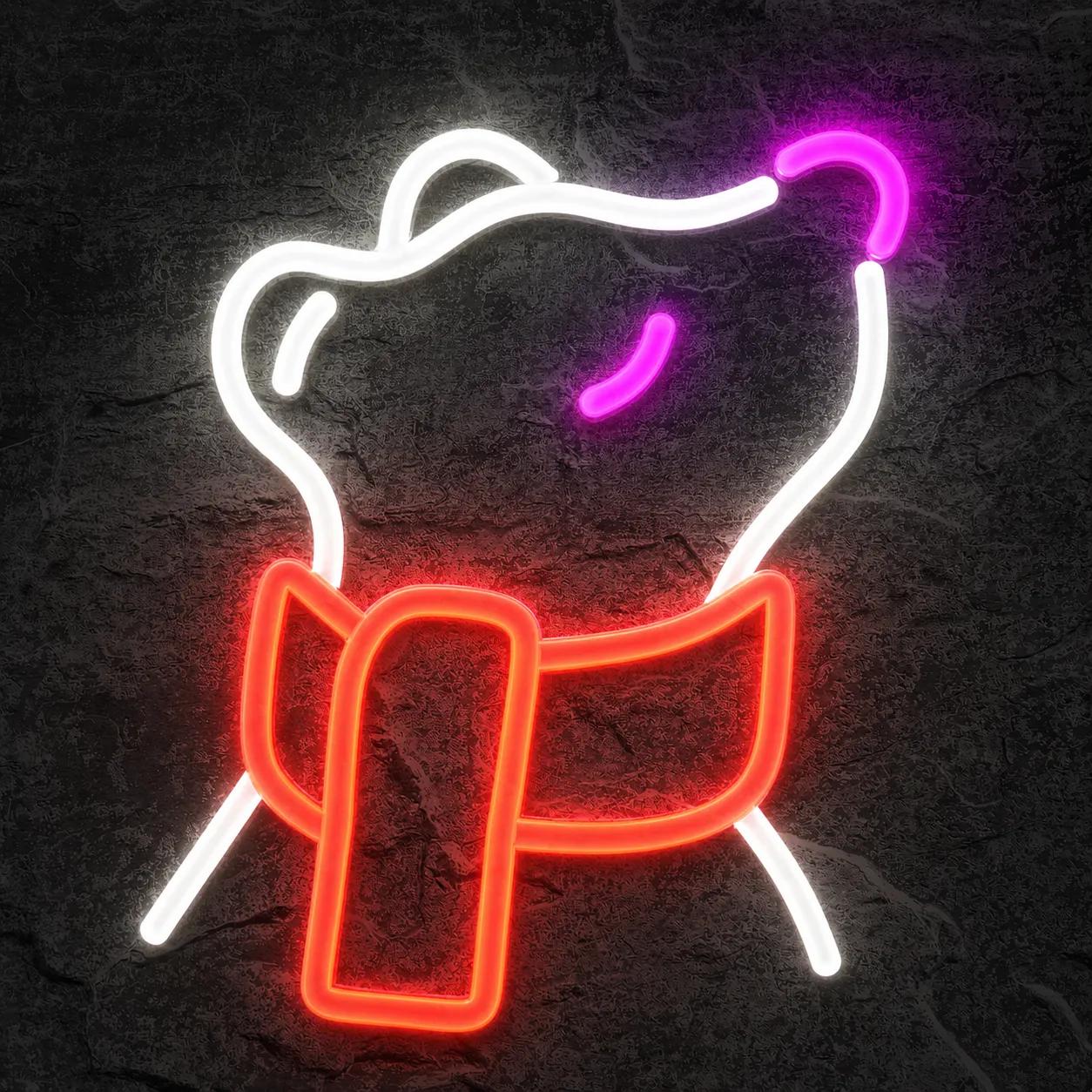 Néon Ours Blanc Écharpe - Néon personnalisé NeonStar