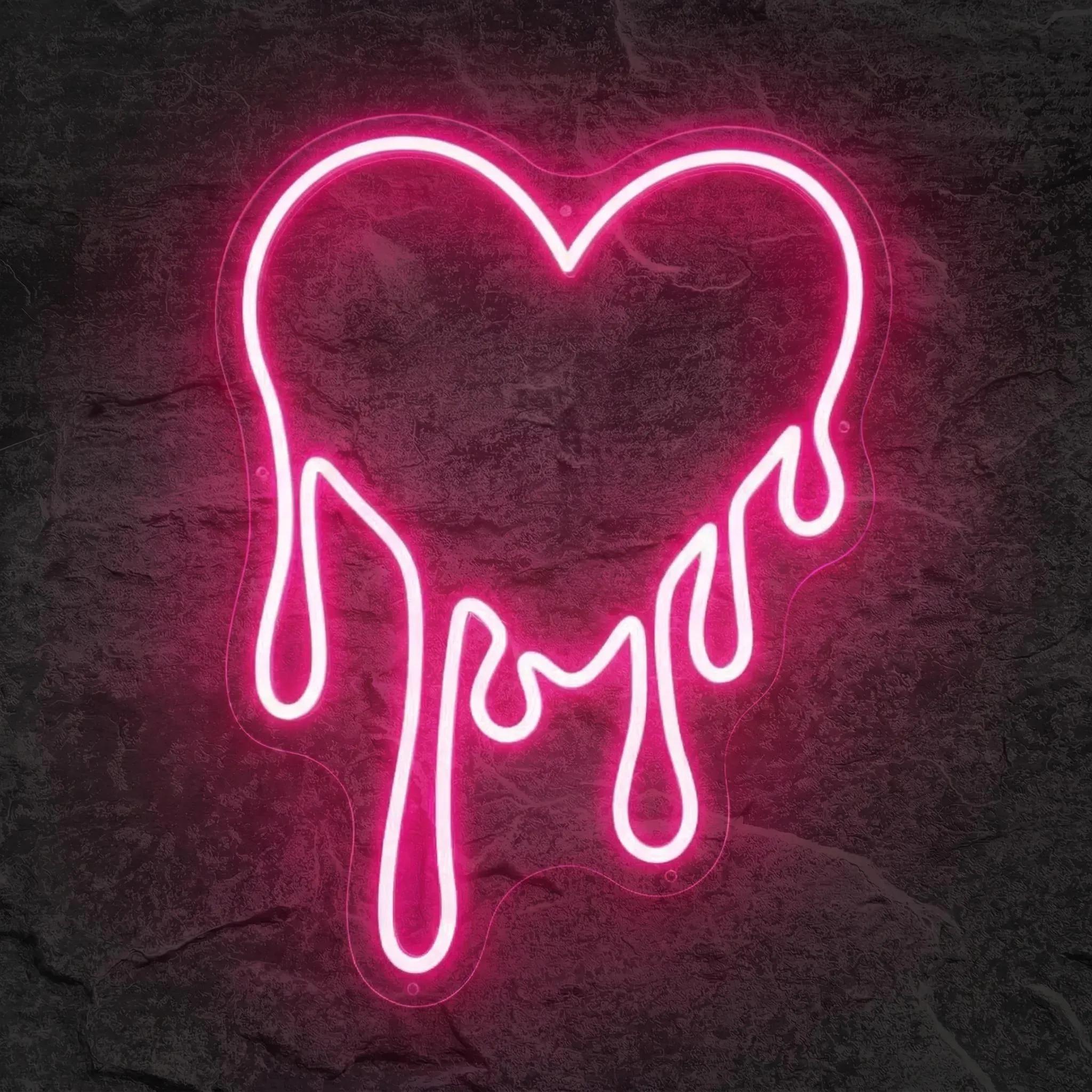 Néon Coeur Fondant Rose - Néon personnalisé NeonStar