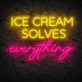 Miniature Néon Ice Cream Solves Everything - Néon personnalisé