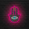 Miniature Néon Main de Fatima Hamsa - Néon personnalisé