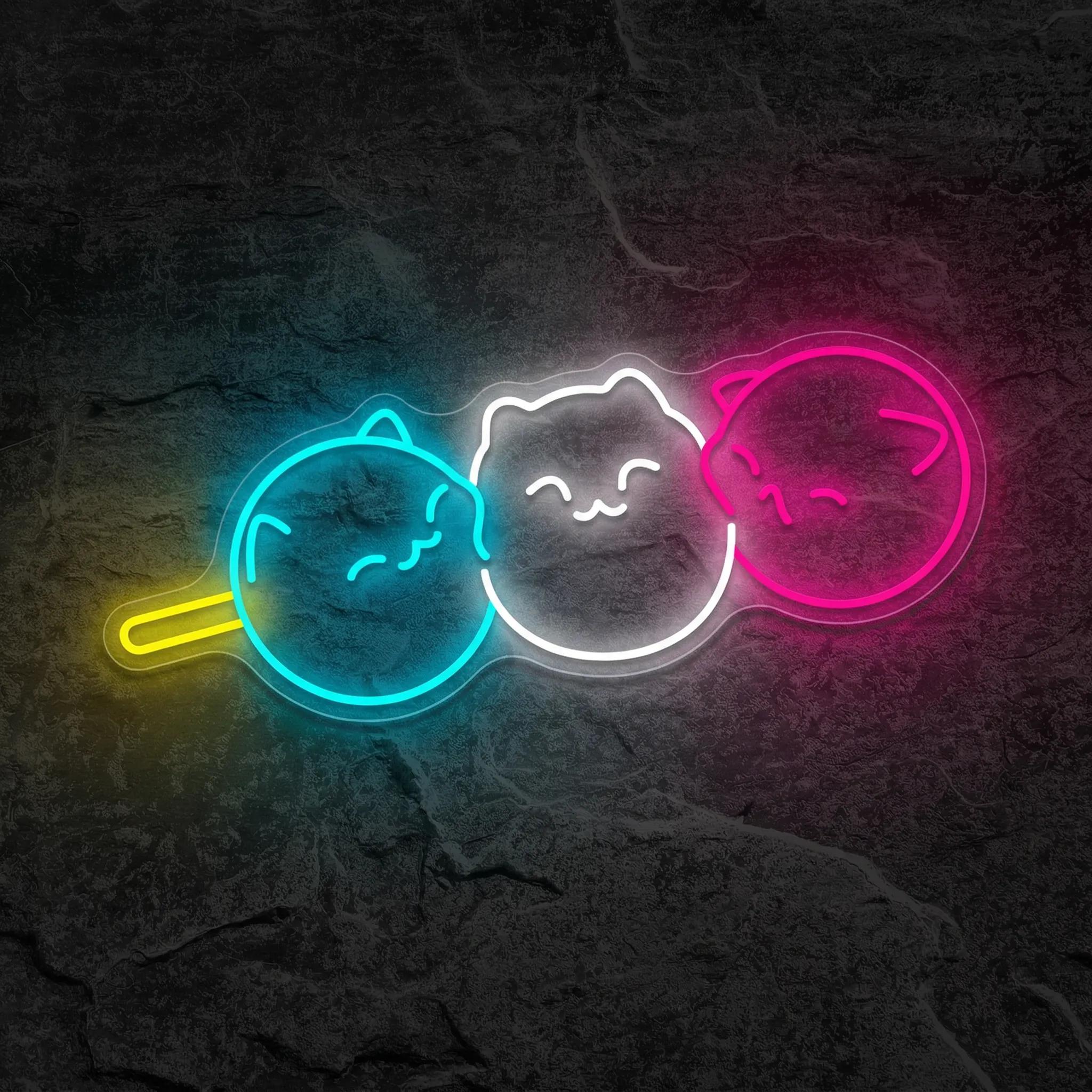 Néon Chat Dango Kawaii Japonais - Néon personnalisé NeonStar